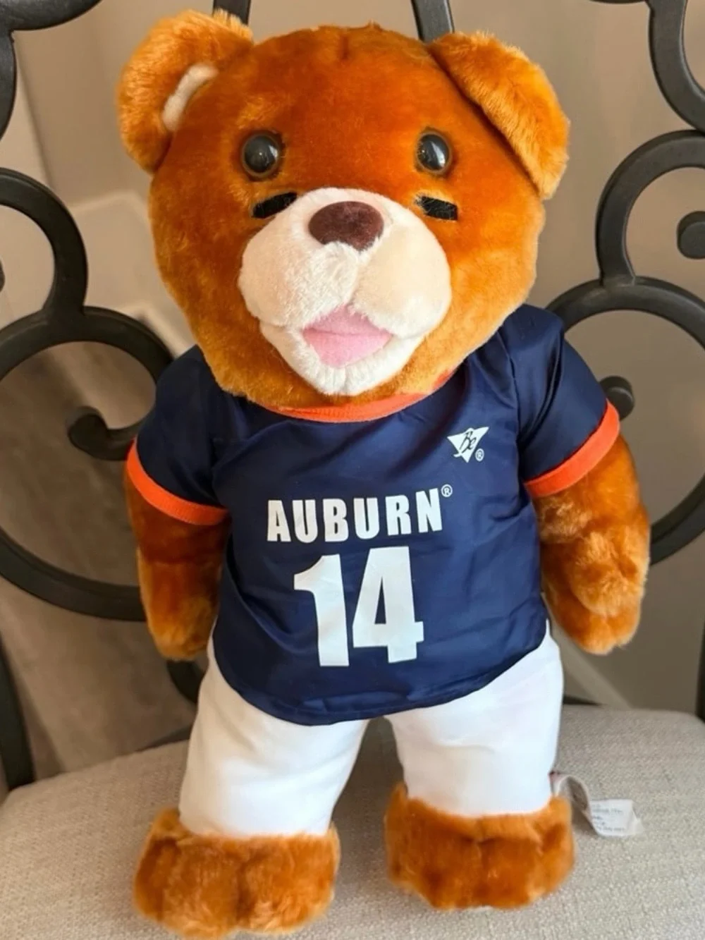 Vintage Auburn Tigers Teddy Bear Plush #14 Officially Licensed NCAA Collectible